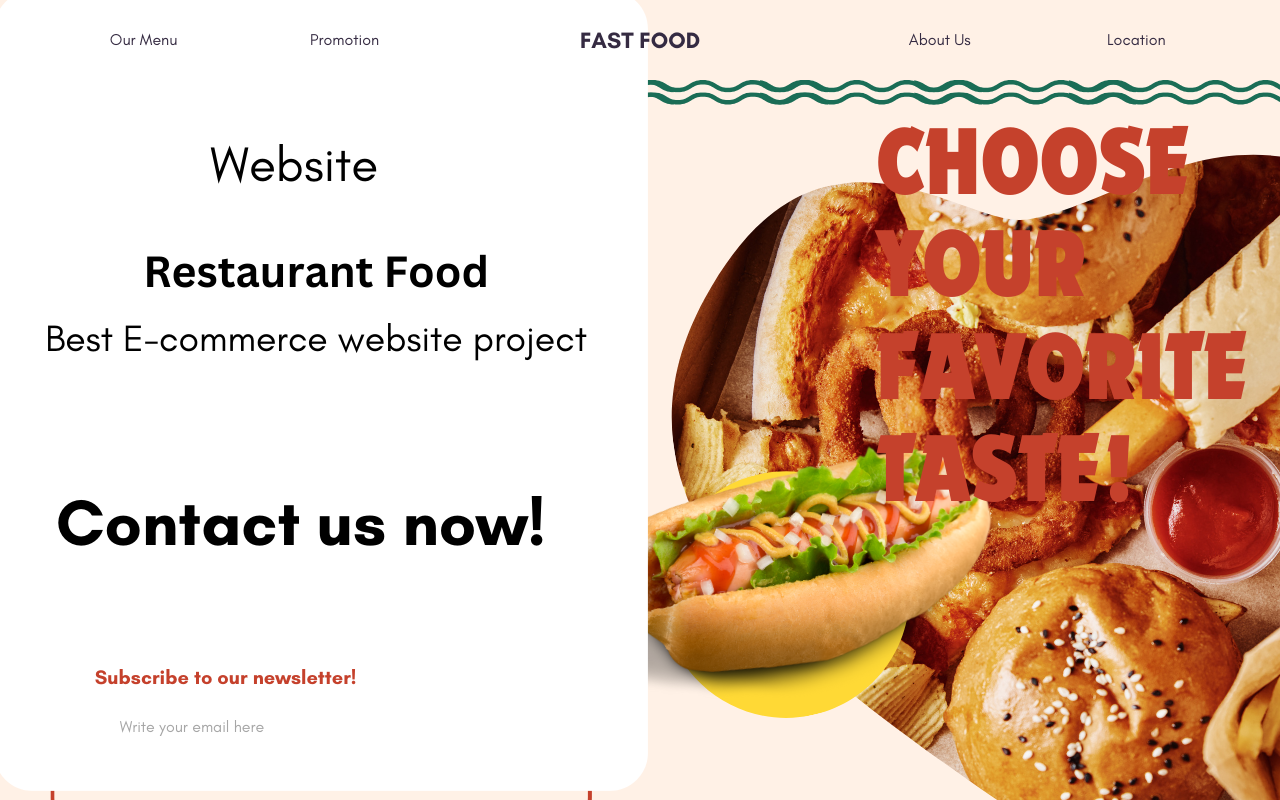 Green and Red Modern Bold Fast Food Landing Page Website UI Prototype